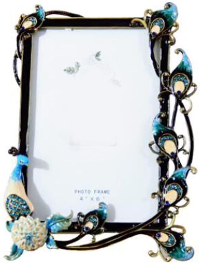 Alloy Metal Picture Frame with Easel for Tabletop Display Decorative High Definition Glass Photo Frame Home Decor for 2.5 x 3 Inches Wreath