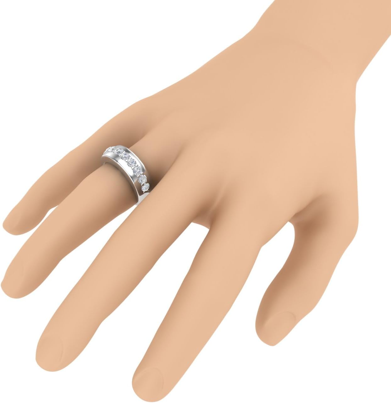 1 Carat Diamond Unisex Wedding Band Ring in 14K Gold