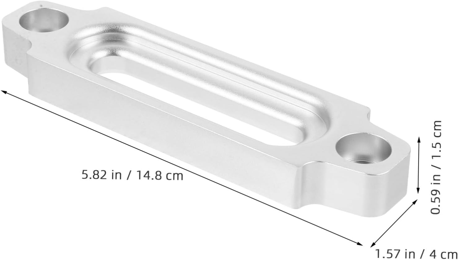 VALICLUD Aluminum Alloy Bow Fairlead Cable Guide 124mm Silver Winch Fairlead Plate for Off-Road Vehicle Synthetic Rope ATV Towing Accessory