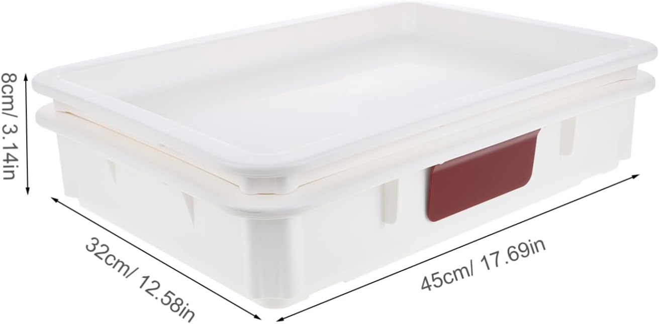 Pizza Proofing Box Stackable Container with Lids for Cold Fermentation and Storage Compact Design for Efficient Kitchen Organization White Card