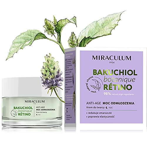 Miraculum Bakuchiol Anti-Aging Verjüngende Nachtcreme – Vitamin E-Creme für das Gesicht – Verjüngende Nachtgesichtscreme – Anti-Age Falten-Nachtcreme mit Vitamin A und Sheabutter - 50 ml