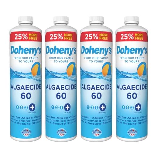 Doheny's Algaecide 60 | Pro-Grade, Metal-Free & Non-Foaming | Prevents All Algae Types | No Stains or Clouding | Safe for Salt, Chlorine & Bromine Pools | Treats 160,000 Gallons | 4 x 40oz (160oz)