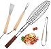 ROMANTICIST Non Stick Extra Large Fish Grill Basket Grilling Any Fish up to 16-4pc Heavy Duty Stainless Steel Grill Accessories Set - Grilling Basket Spatula Fork Tongs - Grill Gift Men