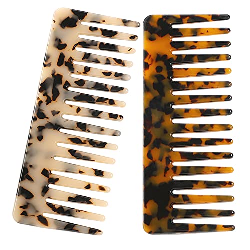 2 Peines grandes desenredantes para cabello rizado miniatura 1