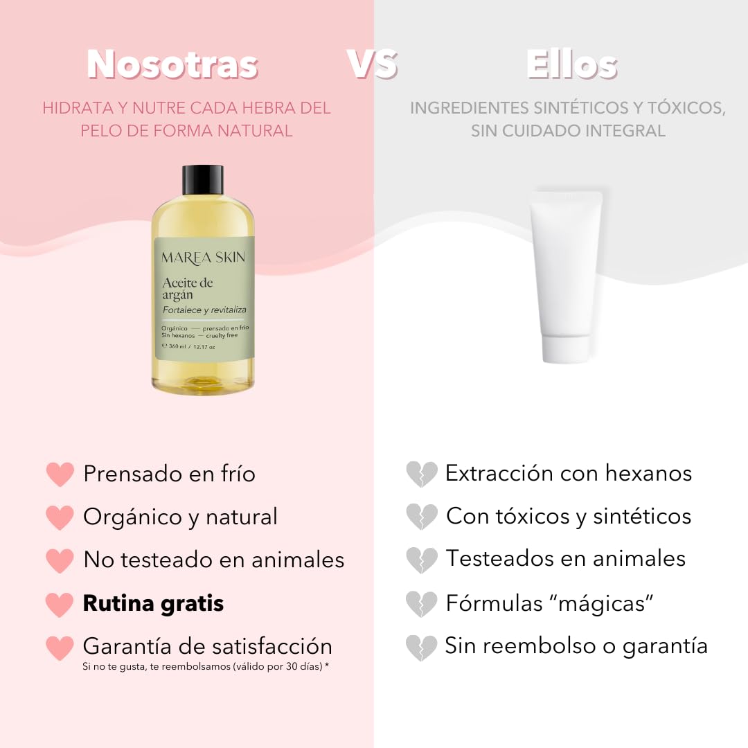 Aceite de Argán Nutrición y Reparación para Cabello, Piel y Uñas | 100% Puros y Orgánicos | Club Marea