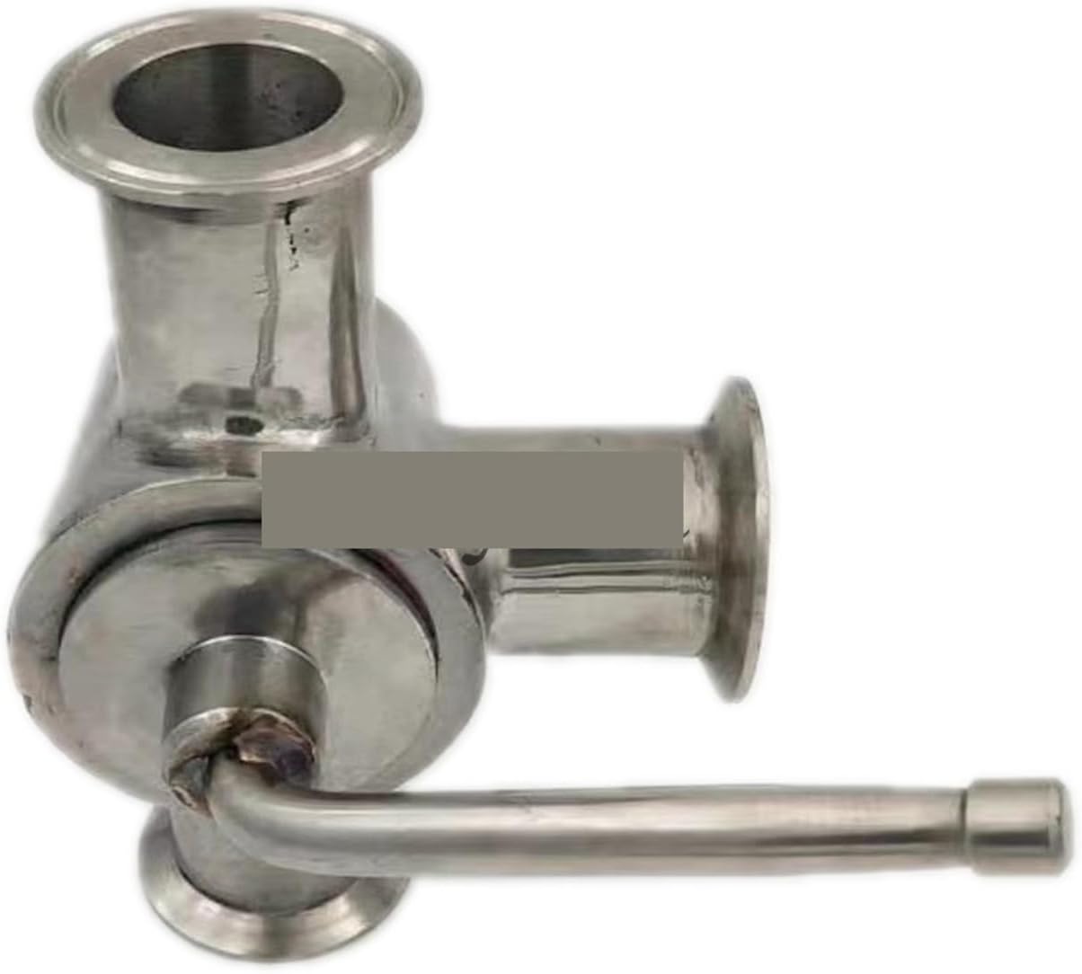 1-1/4" Clamp OD 50.5MM Sanitary Plug Valve Stainless Steel 304 T Type Three Way