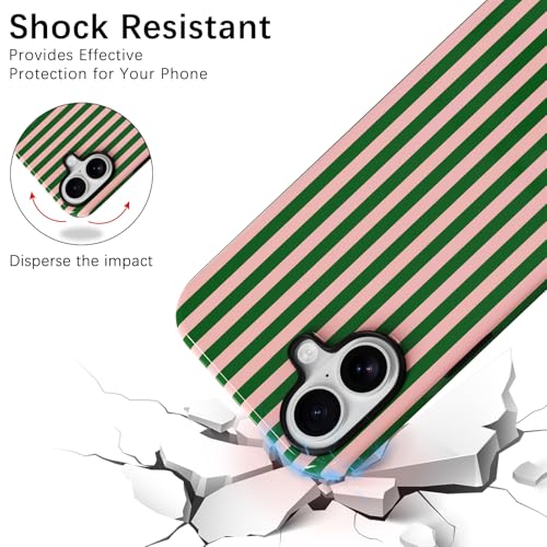 Coque iPhone 16 MagSafe antichoc double couche brillante à rayures