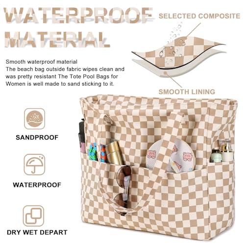 Waterproof Beach Tote Pool Bags for Women Ladies Extra Large Gym Tote Carry On Bag With Wet Compartment for Weekender Travel3