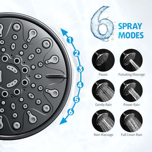 Image of EMBATHER 6 Inch Shower Faucets Sets Complete,Matte Black
