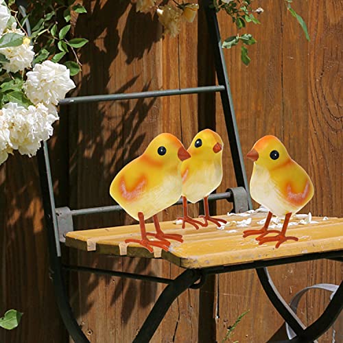 Shorayn Rooster Decor Metal Chicken Yard Art Garden Chick Statues Outdoor Figurines Easter Decoration,Set Of 3 #TOP5