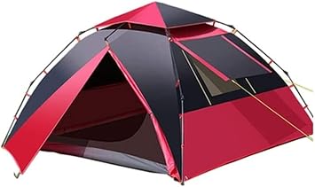 Tent For Garden Automatic Pop Up Camping Tent 3-4 Person Rainproof Double Layer Instant Tent For Outdoor Hiking Portable TentRosso