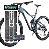 Dragon Grips Mountain Bike Frame Protection Tape, 20 Pcs Black MTB Frame Protection Film for Toptube, Downtube, Chainstay, Rear, Fits All Mountain Bikes, Waterproof Bicycle Decals