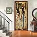 A.Monamour Pegatinas Decorativas de Puerta Autoadhesivo 3D Pinturas Egipcias Antiguas Abstractas Egipto Papiro Vinilo para Puertas Mural PVC Pegatinas de Pared Foto Poster 77 x 200 cm