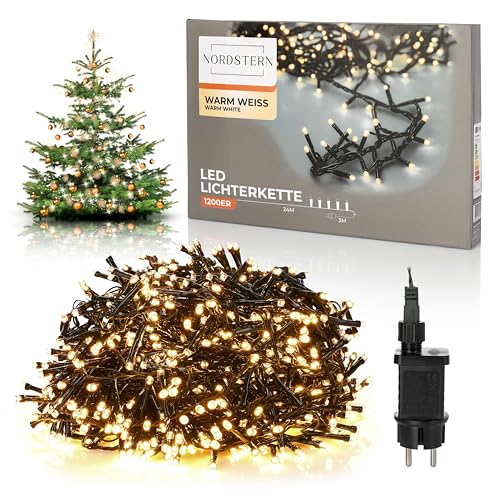 Nordstern LED Büschel Lichterkette Warmweiß 1200 LEDs-...