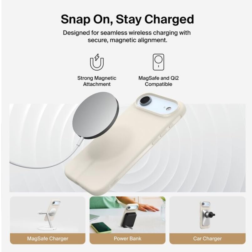 Image of Belkin iPhone Air Case | Armour /Protect Magsafe | Slim, Anti-Scratch, 4M Drop Protection, Dual Layer Protection | Sand
