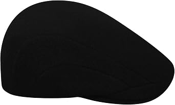 Kangol Wool 507 Flat Cap for Men and Women, Medium, Black