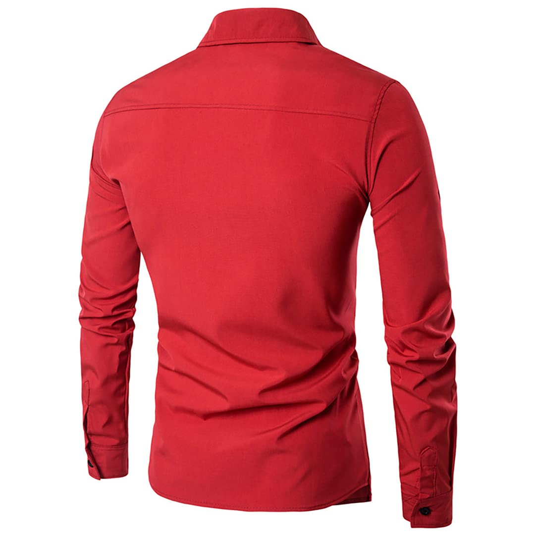 Chemise De Pêche Huk Performance - Rouge Tambour - Manches Longues - 2XL