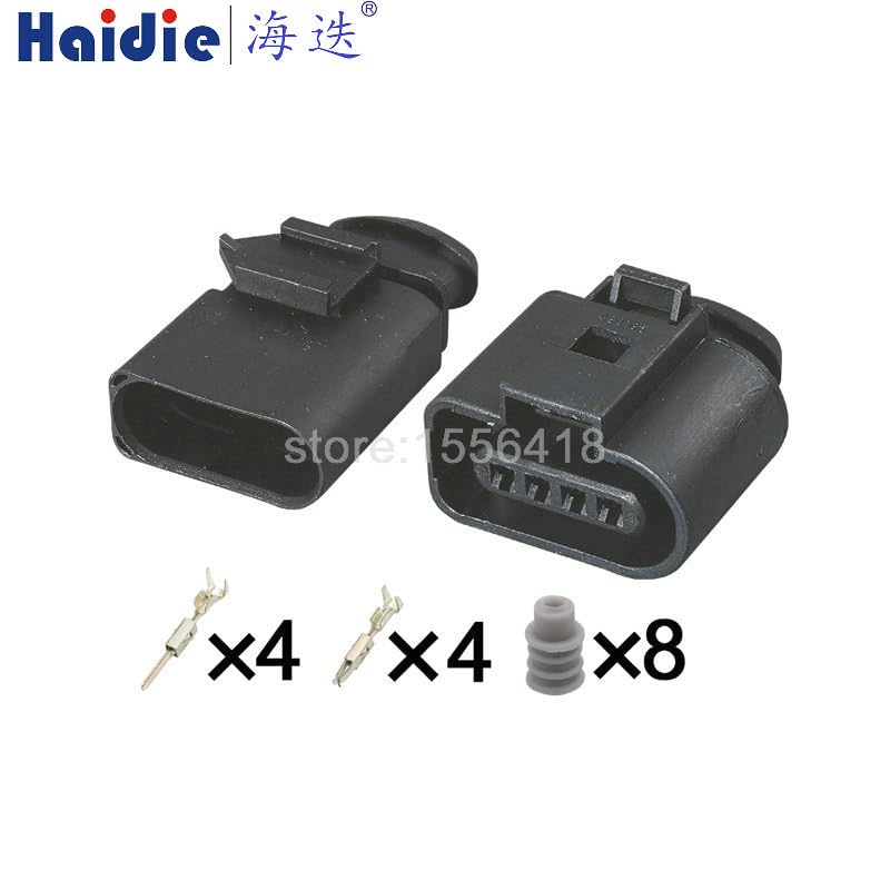 1-20Sets 4 Pin 1.5 MM Lntake Pressure Sensor Plug Automotive Wire Waterproof Connector 1J0973704 1K0973804 - (Color: Male Set, Package: 20sets)
