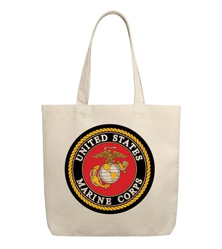 Custom Reusable Grocery Shopping Travel On The Go Lunch Book Snack Tote Bag (Marine Logo #2) #TOP10