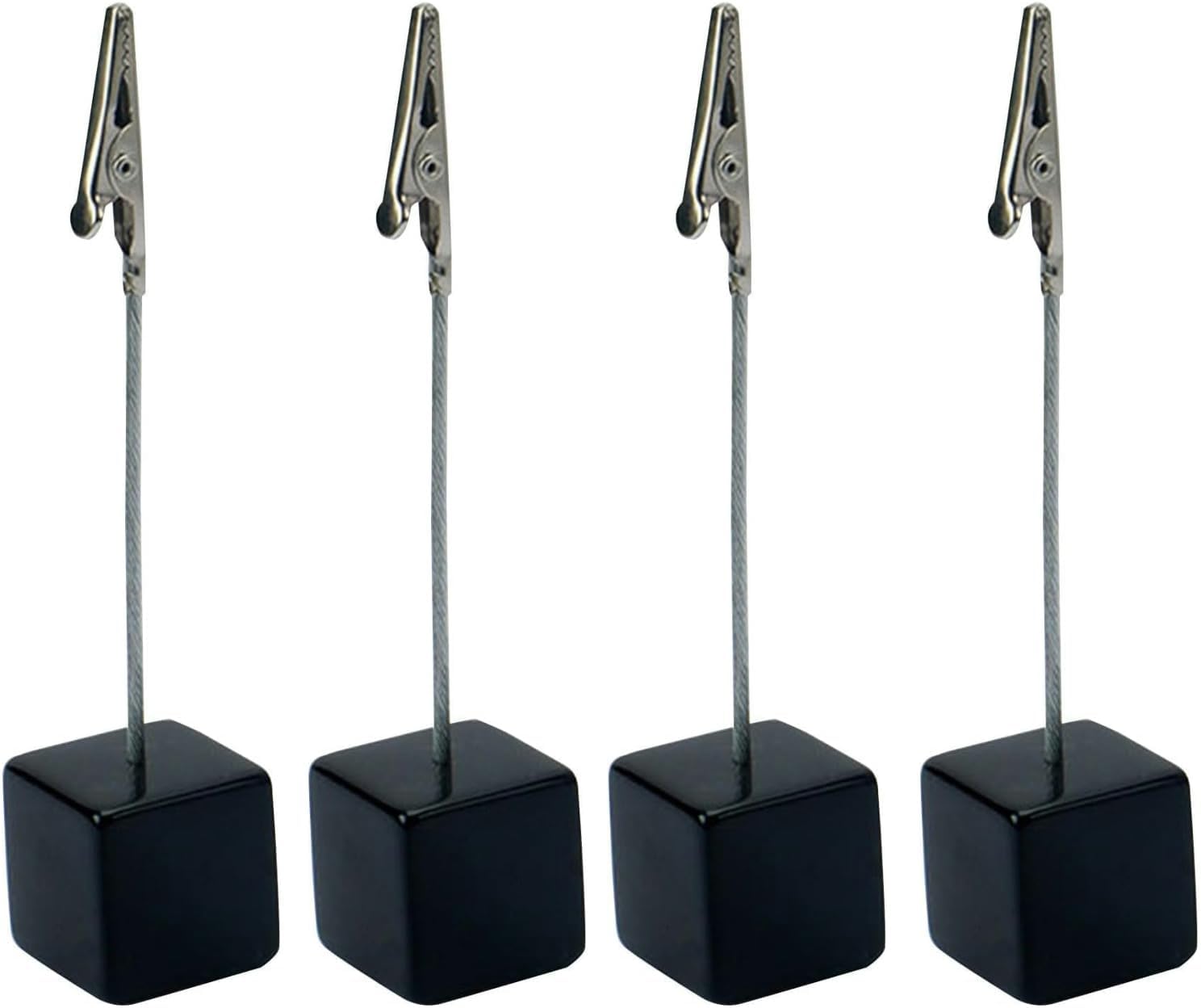 4Pcs Silver Memo Clip Holders Stand with Alligator Clasp Pictures Card Paper Note Clip Office Memo Holders for Office Home Use