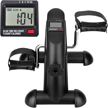 Mini Exercise Bike Portable Home Pedal Exerciser Gym Fitness Leg Arm | Non-Slip Mat Included, Compact Under Desk Bike for Arm and Leg Exercise, Adjustable Resistance, Home Fitness
