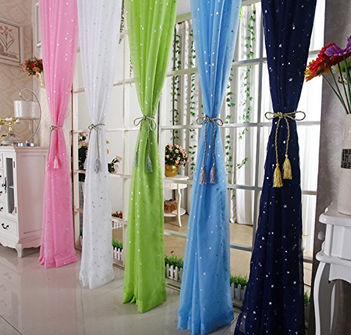 Pureaqu Kids Bedroom Curtains With Twinkle Star Print Curtains Rod Pocket Voile Sheer Curtain Panel Draperies Perfect For Nursery/Patio Doors/French Doors 1 Panel Pink W52Xh72 #TOP4