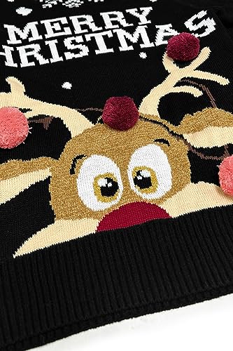 Jumppmile Womens Ugly Christmas Xmas Oversize Turtleneck Pullover Sweater Dress with Pockets4