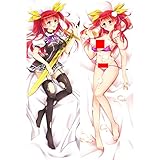 Xugang Rakudai Kishi no Cavalry Stella Vermillion Double Sided hugs Zipper Closure Pretty Girl, Princess Anime Pillowcase Dakimakura, 150x50cm Peach Skin/2WAY