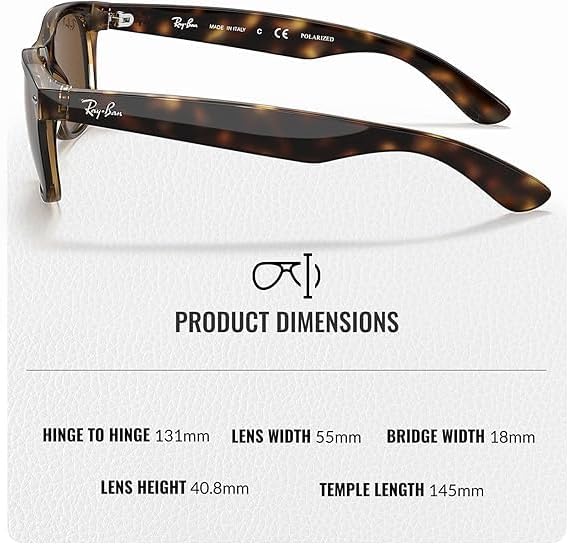 Ray-Ban RB2132 NEW WAYFARER CLASSIC Square Shaped Sunglasses for Men & Women with Official RAYBAN Eyewear Kit - Image 5