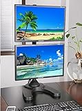 EZM Vertical Dual LCD Monitor Mount Stand Freestanding with Grommet Mount Option up to 27