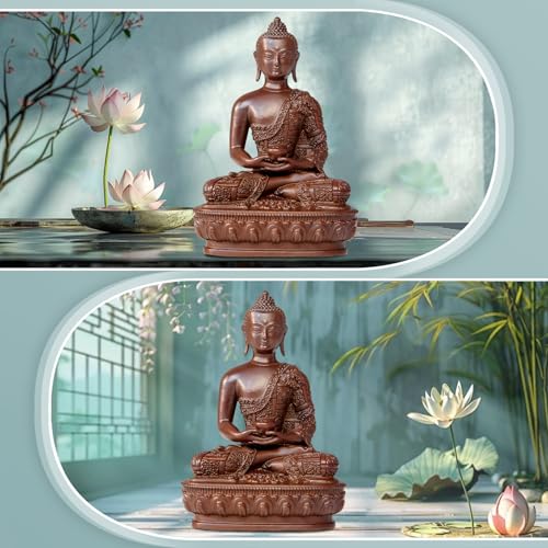 Estatua de Buda de Cobre 2.9 pulg Decoración Interior miniatura 7