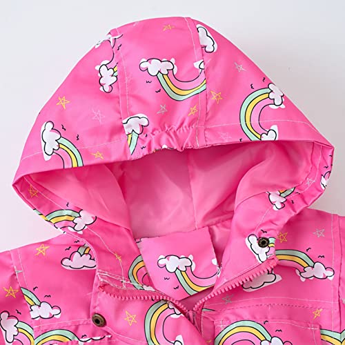 Toddler Girls Winter Windproof Coat Prints Hooded With Pocket Jacket Kids Outerwear Spring Coats for Girls3
