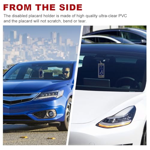 image for Yourkar 2 PCS Handicap Placard Holder, Ultra Transparent Disabled Park