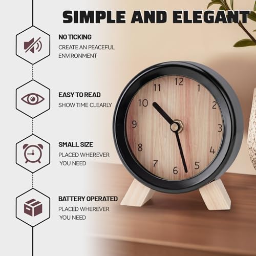 Reloj analógico de madera Maxspace para mesita de noche 4