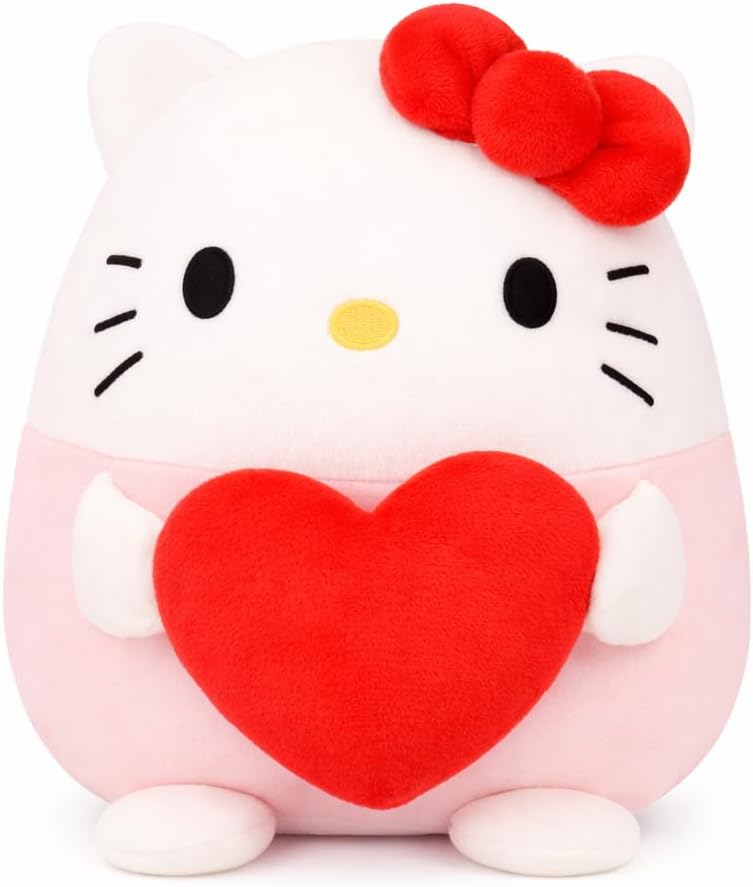 Kawaii Cartoon Plush Toy, Valentine's Day Heart-Shaped Plush Pillow, Romantic and Cute Valentine's Day, Birthday (Pink)