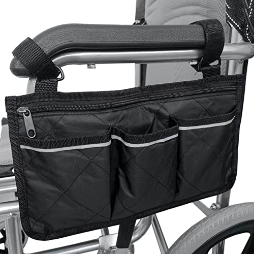 Bolsa para Silla de Ruedas Bolsa de Almacenamiento Sillas de Ruedas Universal Impermeable Apoyabrazos Bolsa Lateral para Silla de Ruedas para Sillas de Ruedas,Sillas Infantiles,Sillas Eléctricas