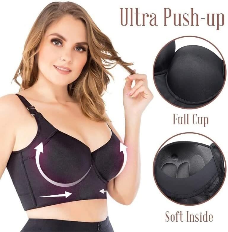 Filifit Sculpting Uplift Bra,Women Deep Cup Bra Hides Back Fat Full