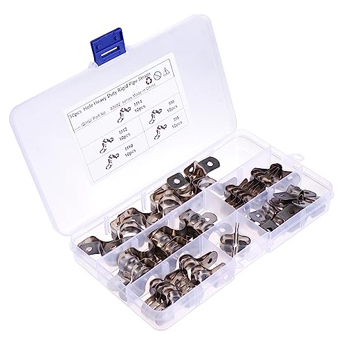 Holibanna 50 Pack u Shape Pipe Clamp Stainless Steel Fastener Rigid Clamp for Surfaces