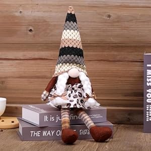 Coffee gnomes plush couple long legs handmade stuffed tomte elf figurines dolls for bar shelf decor  urban country home decor