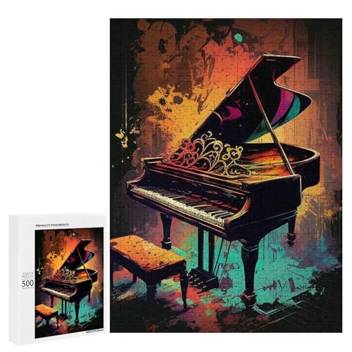Rompecabezas de 500 piezas: juguete educativo de piano colorido DIY