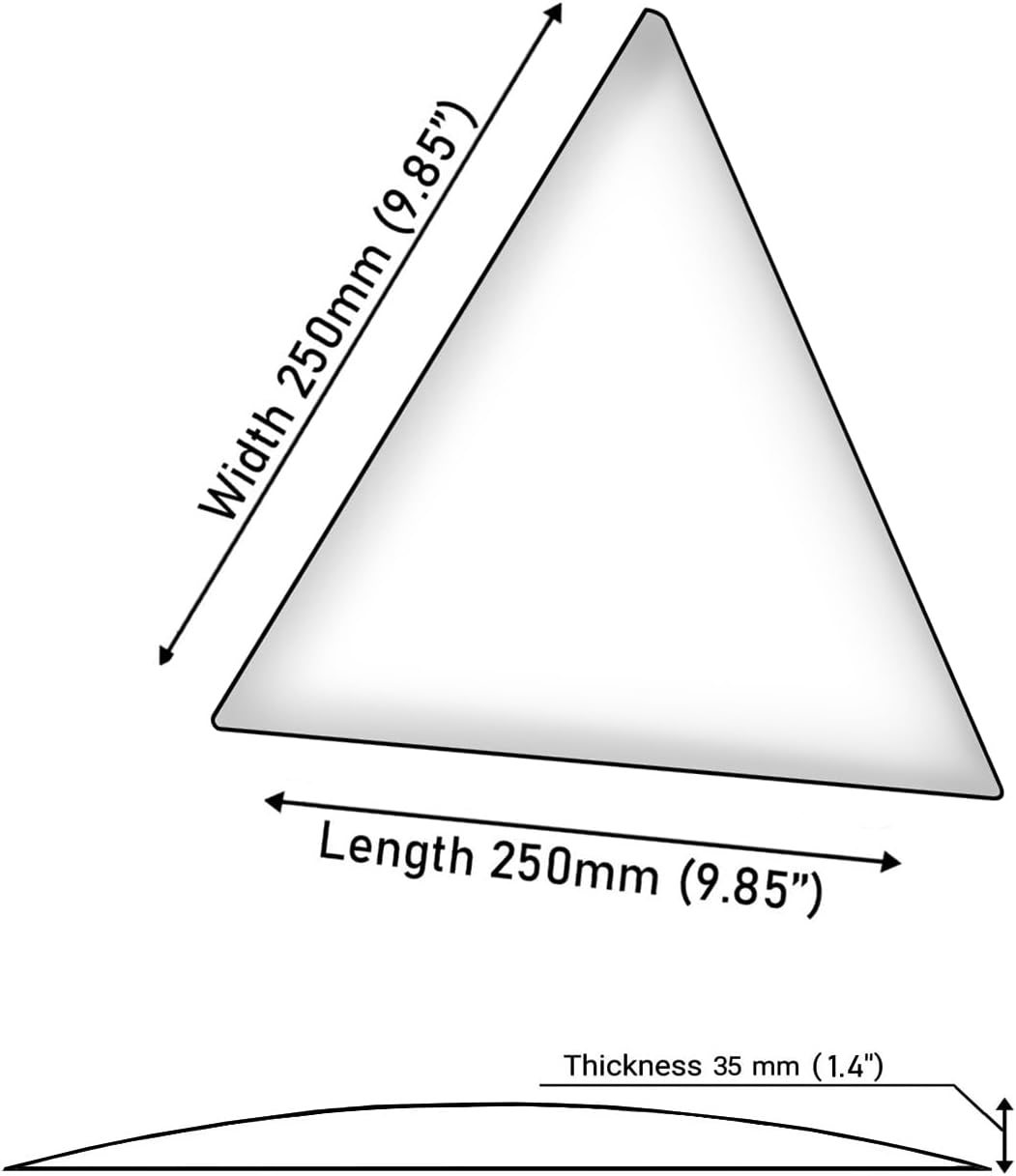 ua acoustics Upholstered Decorative Wall Panels Velvet Headboard Padding | Cushioned Planks | Padded Decor Collision Avoidance | Acoustic Soundproofing Treatment | (Brown, 4x Triangle (25x25cm))