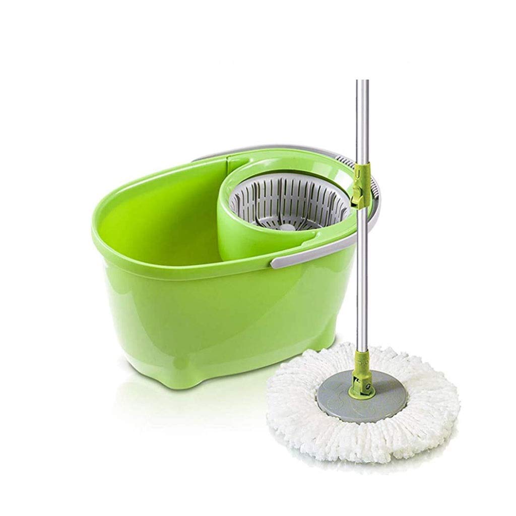 Fregona giratoria, fregona giratoria 360 de Acero Inoxidable, Sistema de Limpieza de Suelo de Cubo con recambios de Cabezal de Repuesto de Microfibra To Pursue Happiness