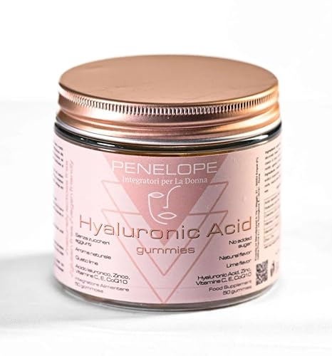 Acido Ialuronico basso e medio peso molecolare Coenzima Q10, Zinco, Vitamine C, E, antiage e antirughe 50 gommose Gusto Mandarino Mirtillo e Fragola Made in Italy