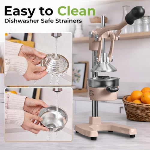 Image of Zulay Kitchen Cast Iron Juicer - Heavy Duty Manual Juicer with Detachable Strainers for Easy Cleaning, Orange Juice Press for Citrus Fruits, Perfect for Bartenders, Juice Lovers & Health Enthusiasts