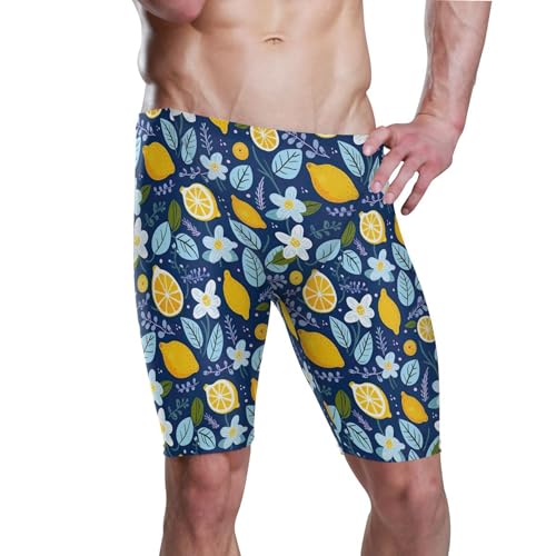 Lemon Fruit Summer Men's Swim Jammers Racing & Training Swimsuit Fast, Flexible,Comfortable XXXL B0402680