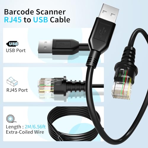 Cable para Escáner de Códigos de Barras LIENIAO para Honeywell MS9520 MS5145 MS1690 MS1890 USB miniatura 4