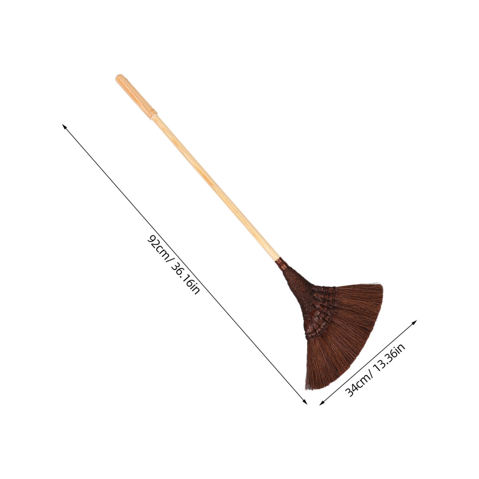 Handgefertigter Palmfeger mit Holzstiel, Klassisch Vintage, Kaffee
