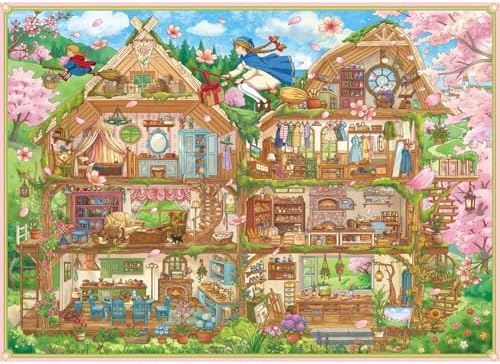 HUADADA 1000 Teile Puzzle-Hexenbaumhaus | Mattes Öldruck,augenschonend, staubfrei,Sehr guter Halt der Puzzleteile