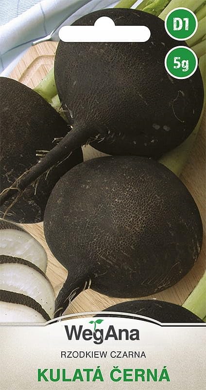 WegAna Kulata Cerna Semillas Redondas de Rábano Negro 5g, Alrededor de 500 Semillas, Semillas de Hortalizas Robustas, Semillas de Hortalizas, Semillas para Cultivo, Semillas para Invernadero