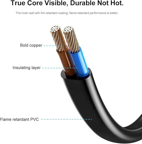 6 FT AC Power Cord Universal 2 Prong Power Cable(See Details for More Compatible Device Models)